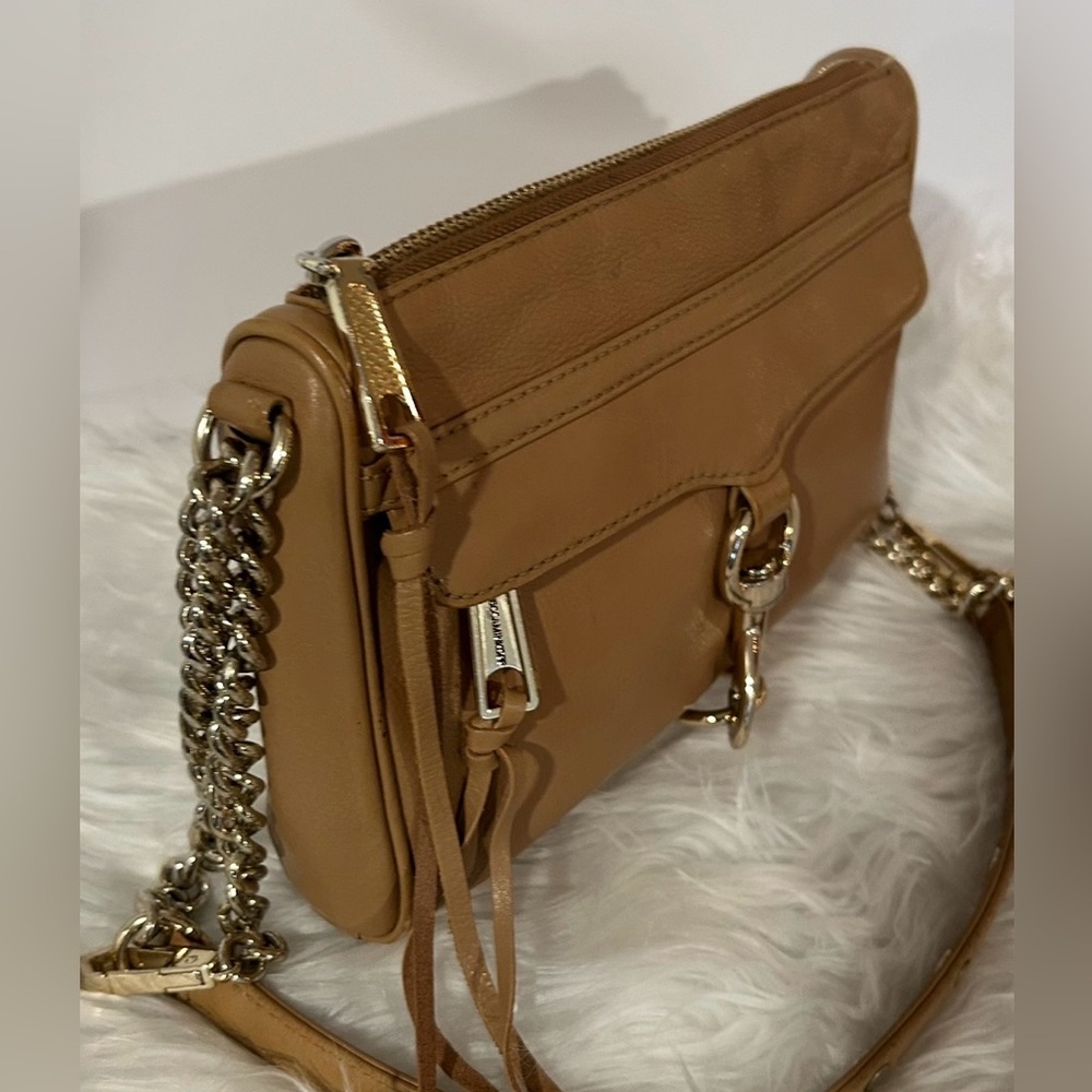 Rebecca Minkoff Brown Leather Crossbody Bag Adjustable Strap - Picture 3 of 8